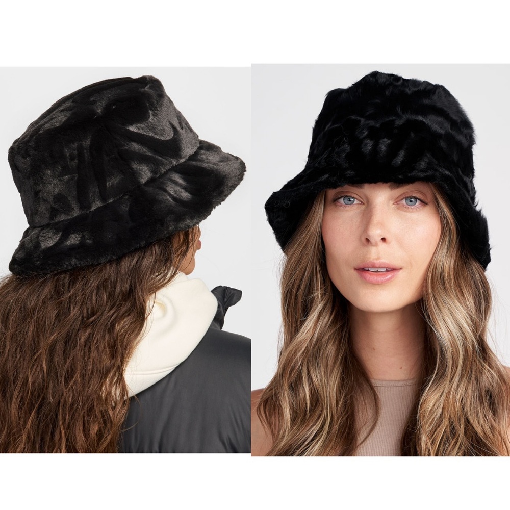 Nike Black Faux Fur Bucket Hat